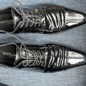 Dolce & Gabbana black patent leather dress shoes size UK7 s-l400.jpg main image 2